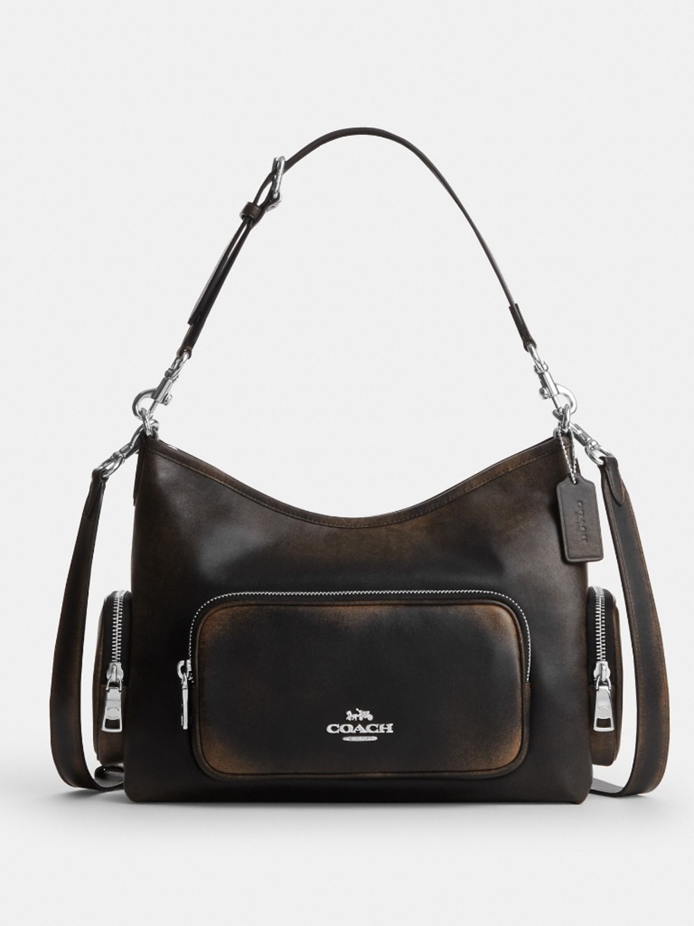 Coach Outlet Laurel Shoulder Bag With Pockets In Loved Leather